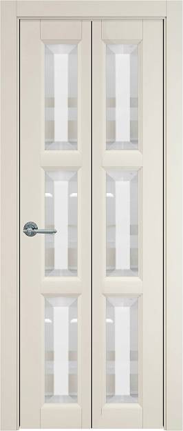 Межкомнатная дверь Porta Classic Milano Книжка, цвет - Жемчужная эмаль (RAL 1013), Со стеклом (ДО)