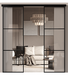 Дверь МКП-2 Черная эмаль (RAL 9004) со стеклом