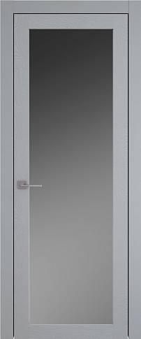 Дверь Tivoli З-5 Серебристо-серая эмаль по шпону (RAL 7045) со стеклом