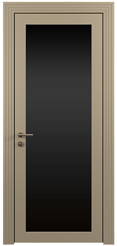 Дверь Tivoli З-1 Серое Льняное волокно эмаль (RAL 075-70-10) со стеклом