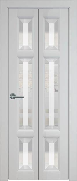 Межкомнатная дверь Porta Classic Siena Книжка, цвет - Лайт Грей ST, Со стеклом (ДО)