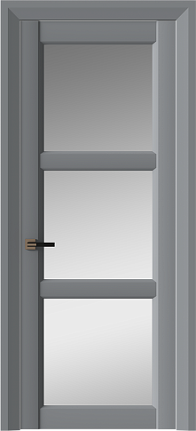 Дверь Milano Neo Classic Decoro Серебристо-серая эмаль (RAL 7045) со стеклом