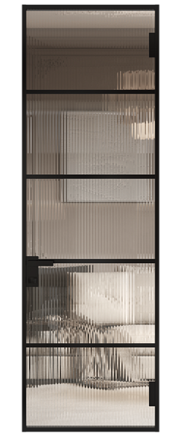 Межкомнатная дверь МКП-4, Со стеклом (ДО), цвет - Черная эмаль (RAL 9004)