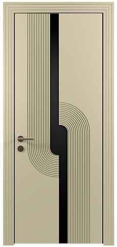 Дверь Cascato Moderno Серо-оливковая эмаль (RAL 7032) без стекла