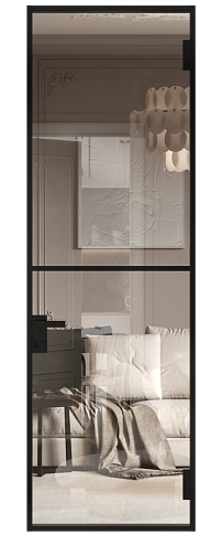 Дверь МКП-1 Черная эмаль (RAL 9004) со стеклом