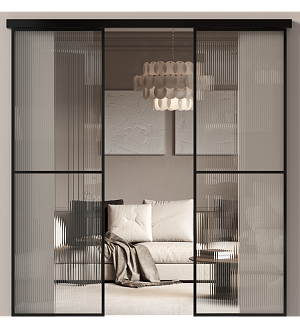 Межкомнатная дверь МКП-1, Со стеклом (ДО), цвет - Черная эмаль (RAL 9004)