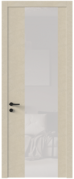 Межкомнатная дверь Tivoli Е-1, Со стеклом (ДО), цвет - Версилк крем