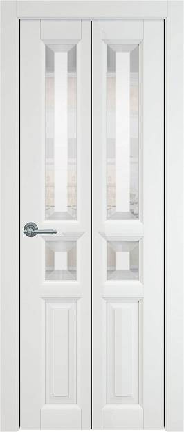 Межкомнатная дверь Porta Classic Imperia-R Книжка, цвет - Белая эмаль (RAL 9003), Со стеклом (ДО)