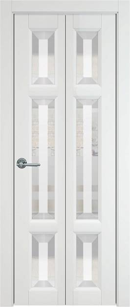 Межкомнатная дверь Porta Classic Siena Книжка, цвет - Белая эмаль (RAL 9003), Со стеклом (ДО)
