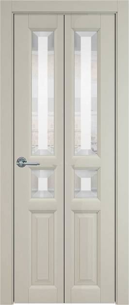 Межкомнатная дверь Porta Classic Imperia-R Книжка, цвет - Серо-оливковая эмаль (RAL 7032), Со стеклом (ДО)