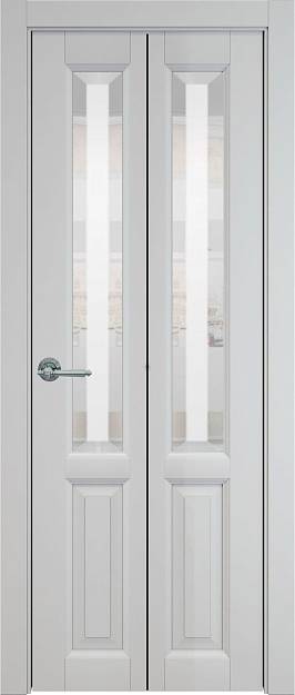 Межкомнатная дверь Porta Classic Dinastia Книжка, цвет - Лайт Грей ST, Со стеклом (ДО)