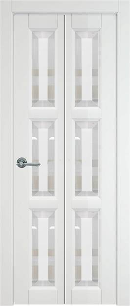 Межкомнатная дверь Porta Classic Milano Книжка, цвет - Белая эмаль (RAL 9003), Со стеклом (ДО)