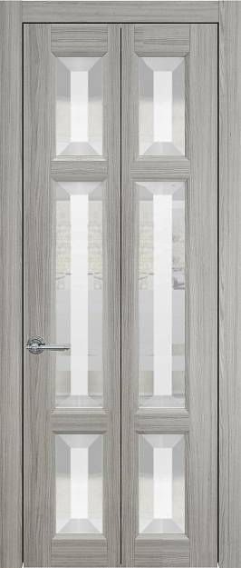 Межкомнатная дверь Porta Classic Siena Книжка, цвет - Орех пепельный, Со стеклом (ДО)