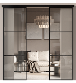 Межкомнатная дверь МКП-2, Со стеклом (ДО), цвет - Черная эмаль (RAL 9004)